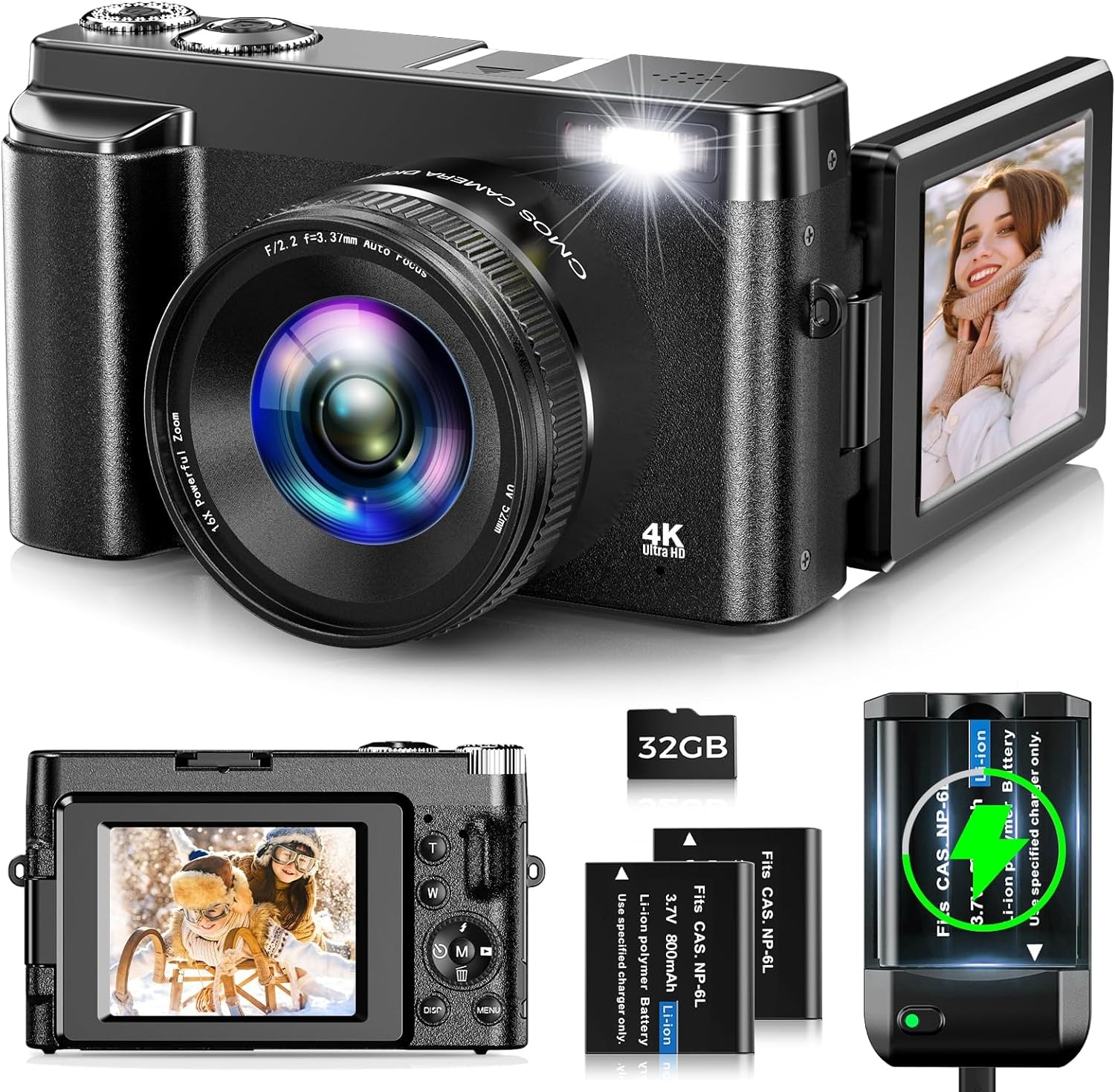 Digital Camera,Oiadek 4K 48MP